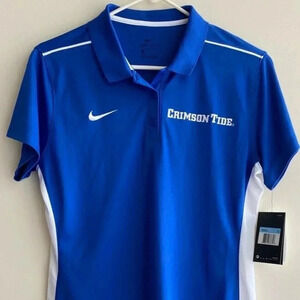 Nike Dri-Fit Blue and White Alabama Crimson Tide Polo Shirt, Women’s Medium